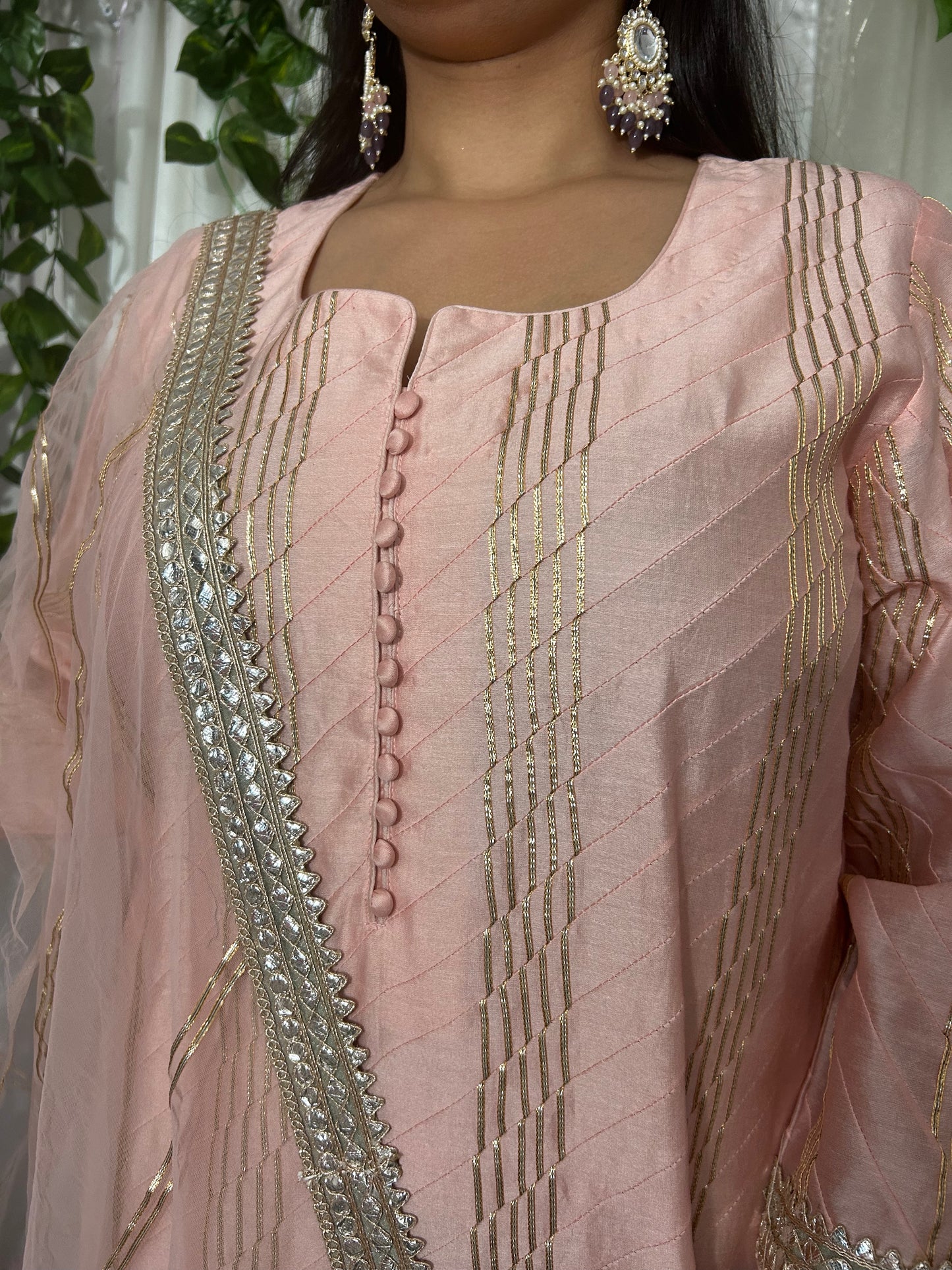 Pink and Grey Sharara suit (Customisable)