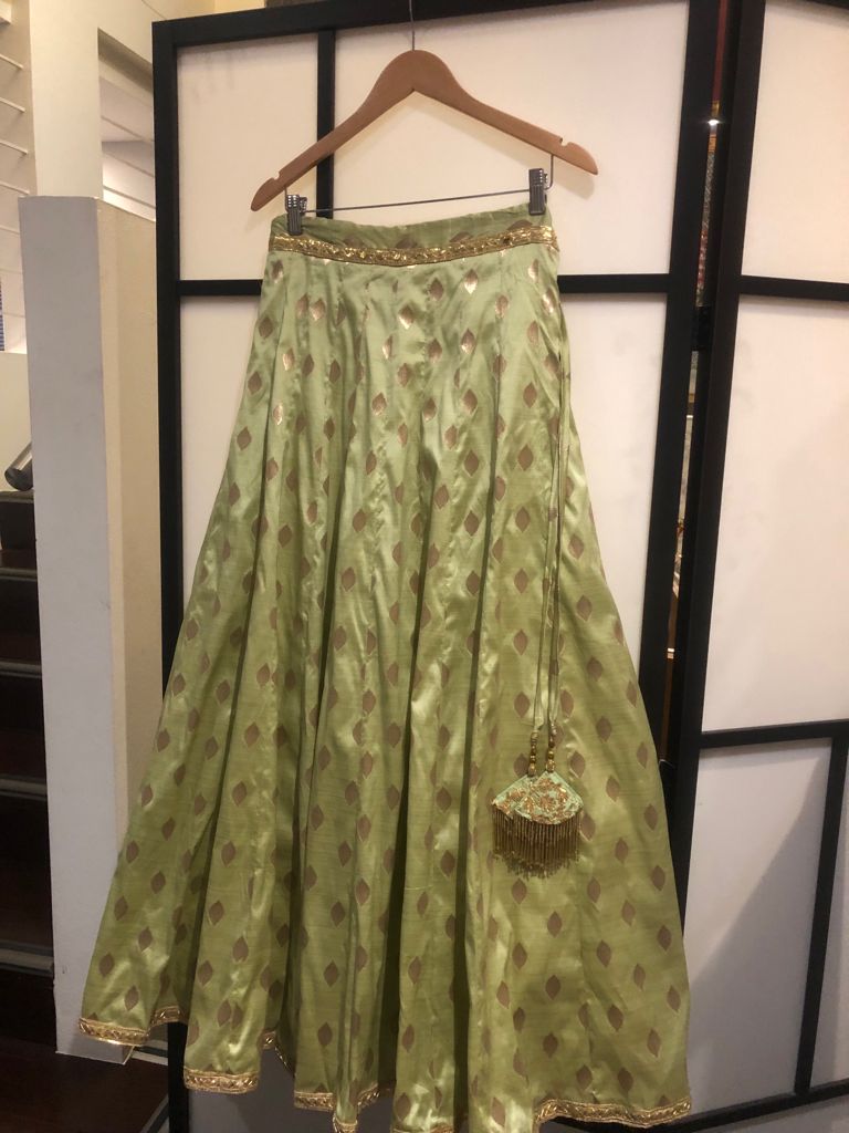 Pista Green & Pink Lehenga