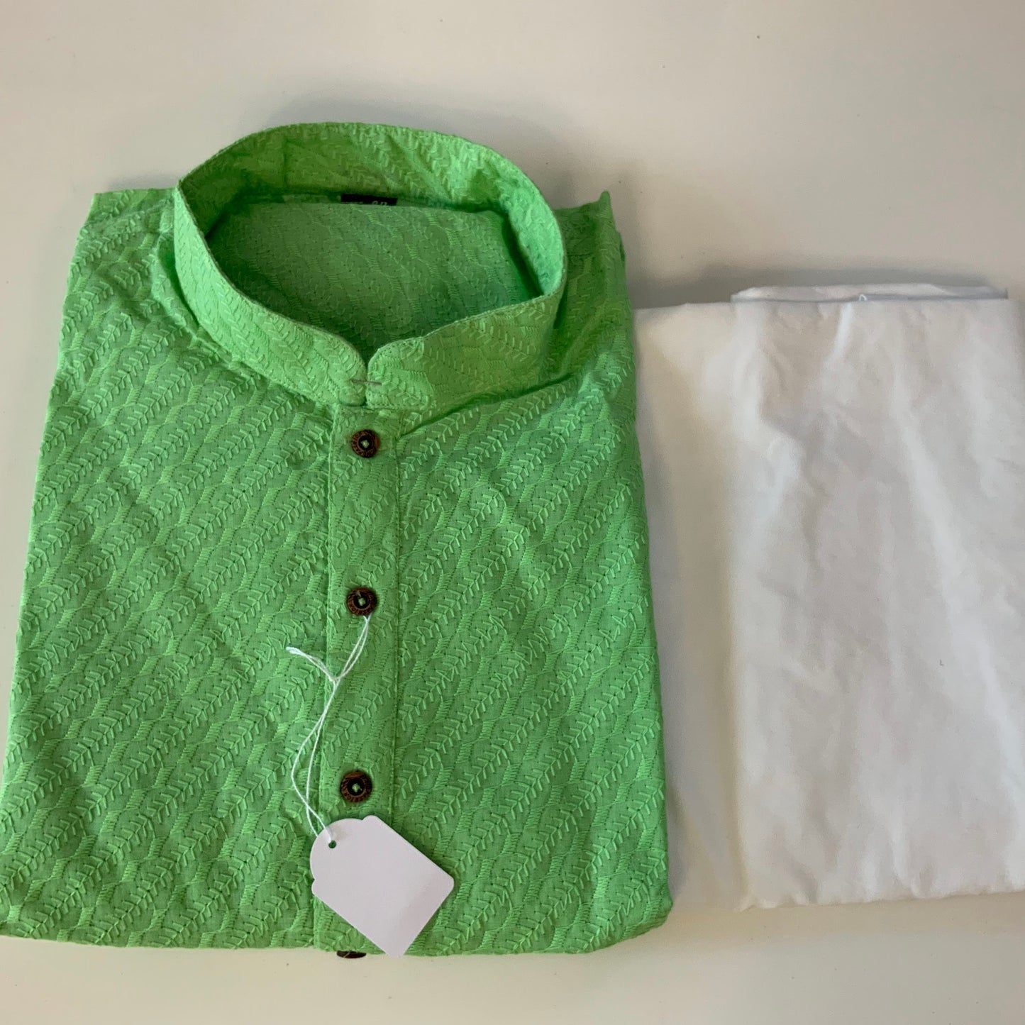Green Pure Cotton Kurta Pyjama
