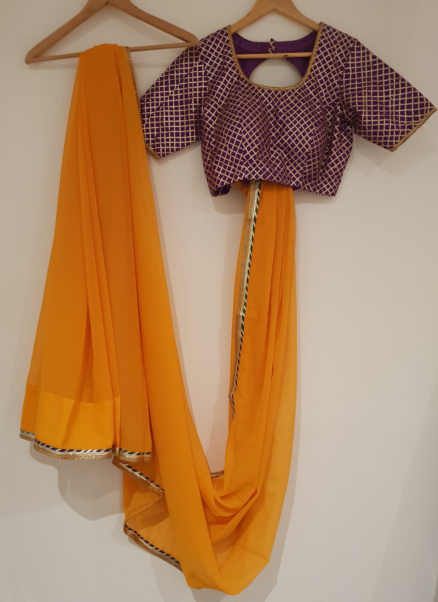 Mustard Georgette Saree with Gotapatti Blouse