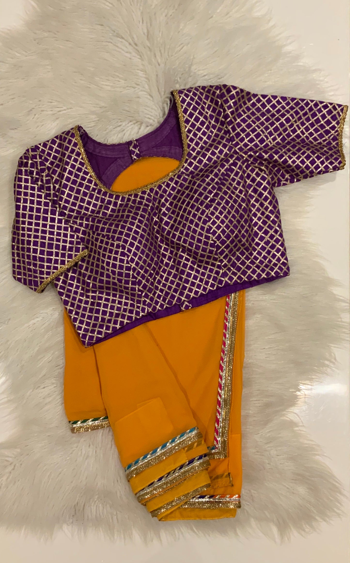 Mustard Georgette Saree with Gotapatti Blouse