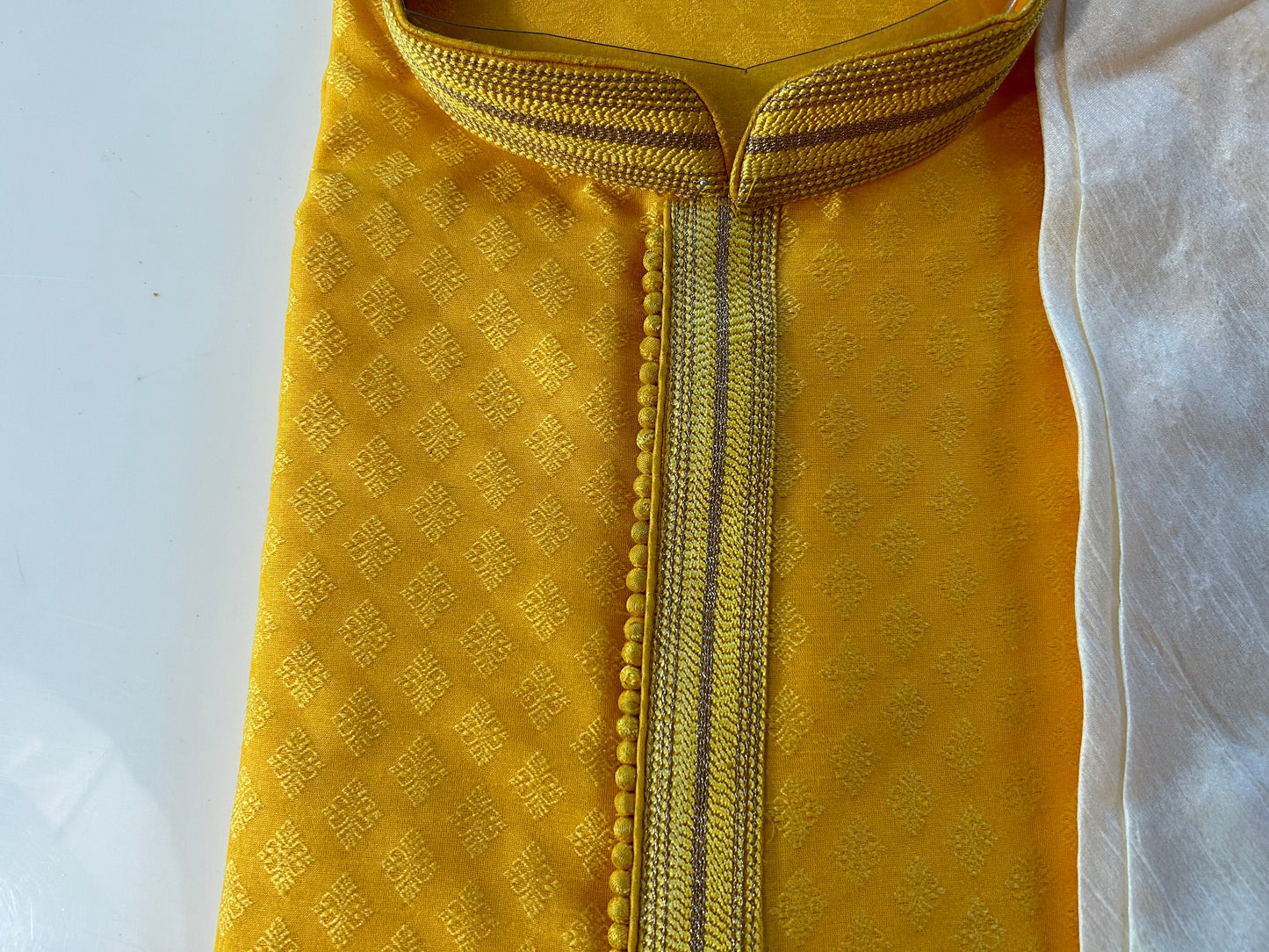 Yellow Kurta with Cream Pyjama