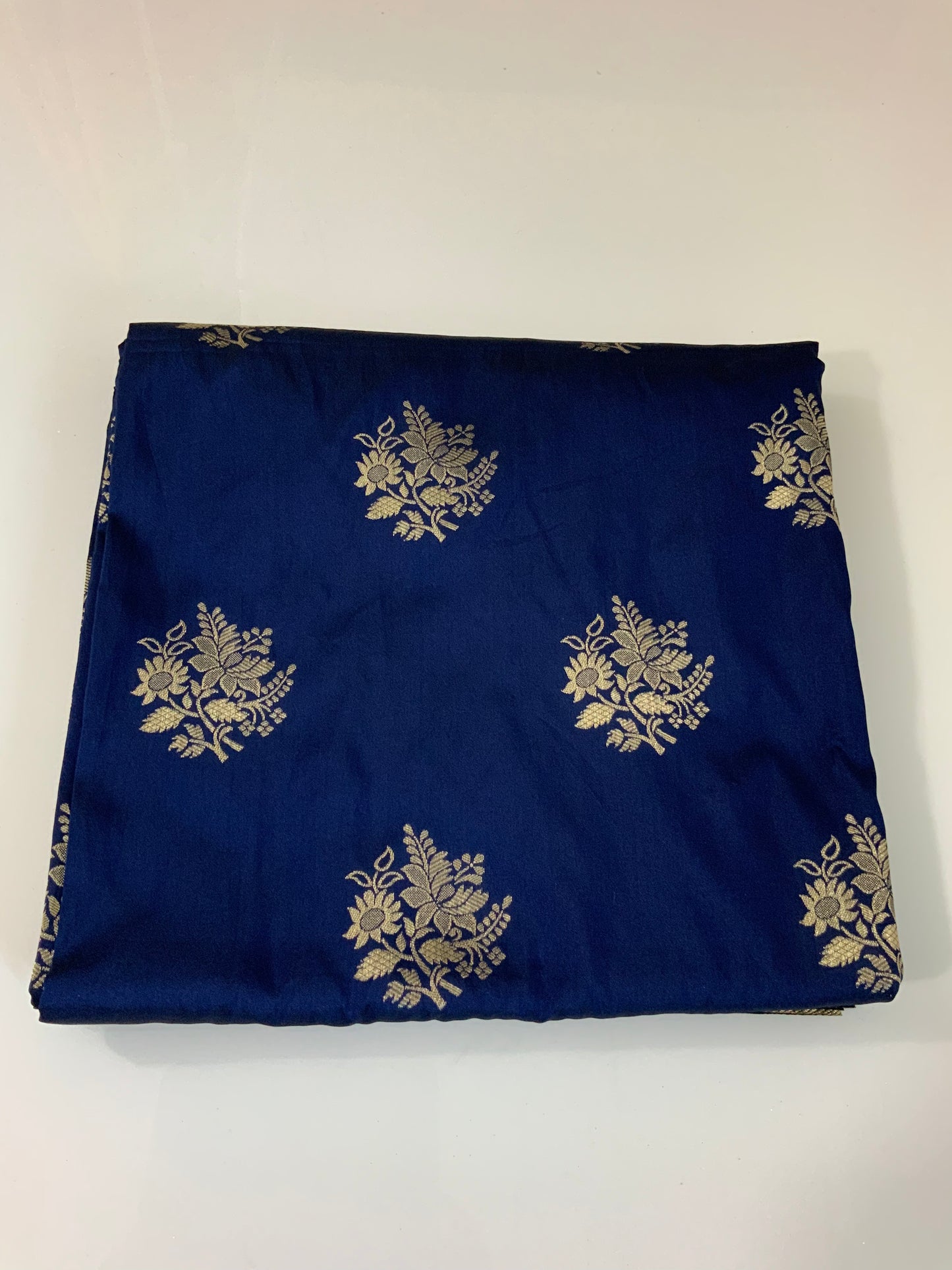 Navy Blue Silk Saree with unstitched Blouse
