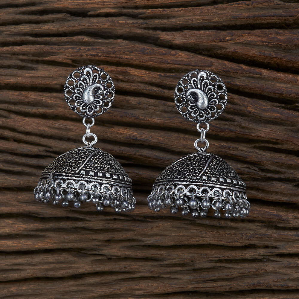 Oxidised Wide Jhumkis