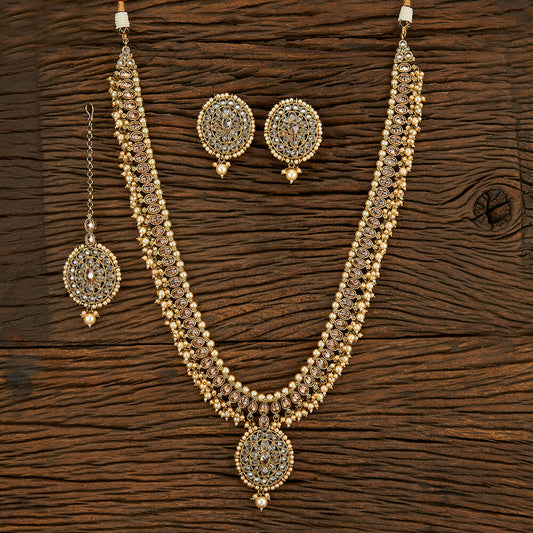 Antique Long Necklace Set with Tikka