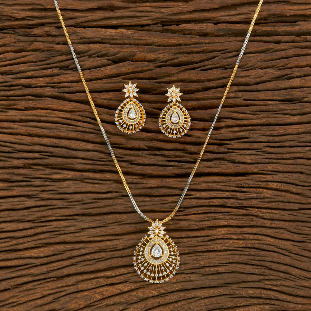 American Diamond 2 Tone Necklace Set