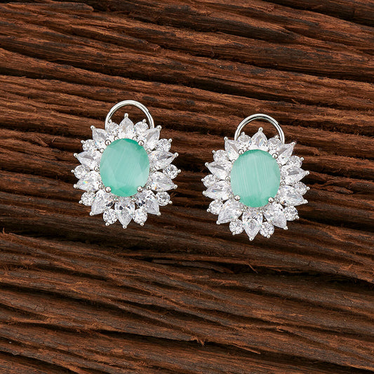 Mint Green American Diamond Earrings