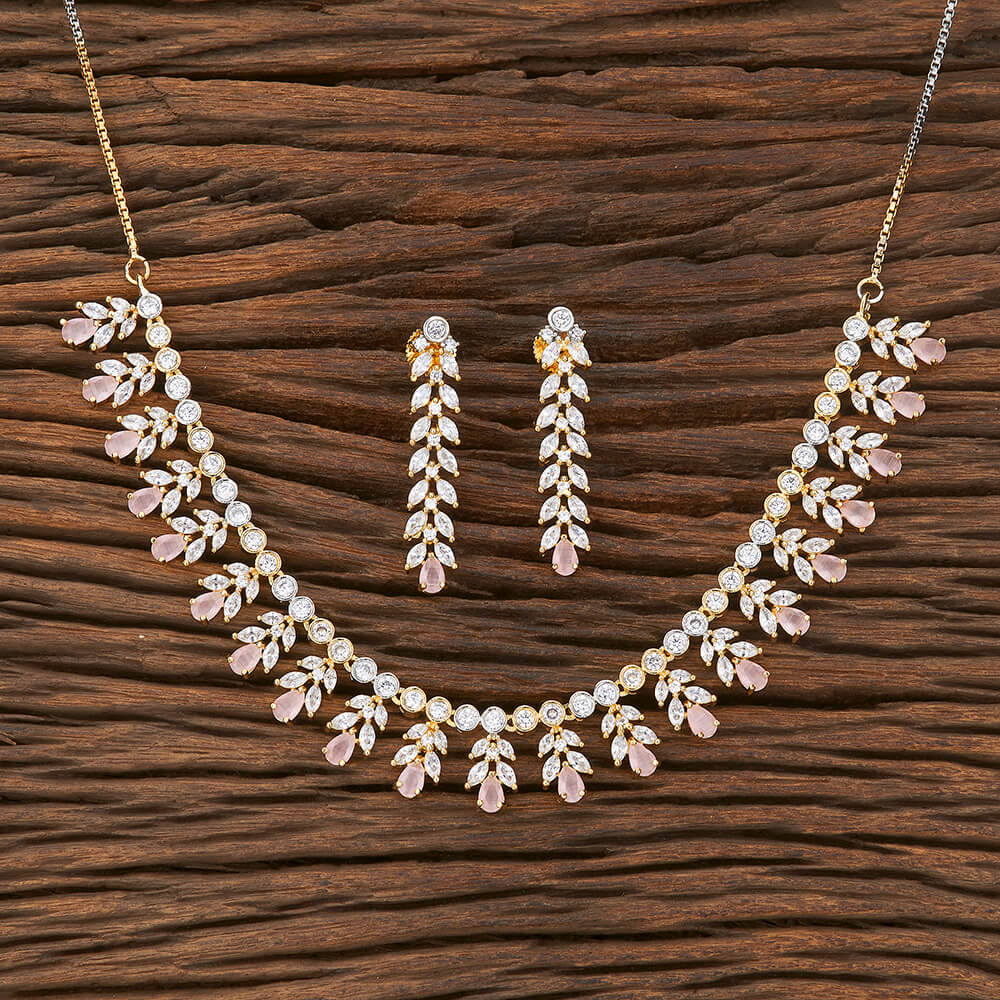 Cubic Zirconia Classic Necklace With 2 Tone Plating