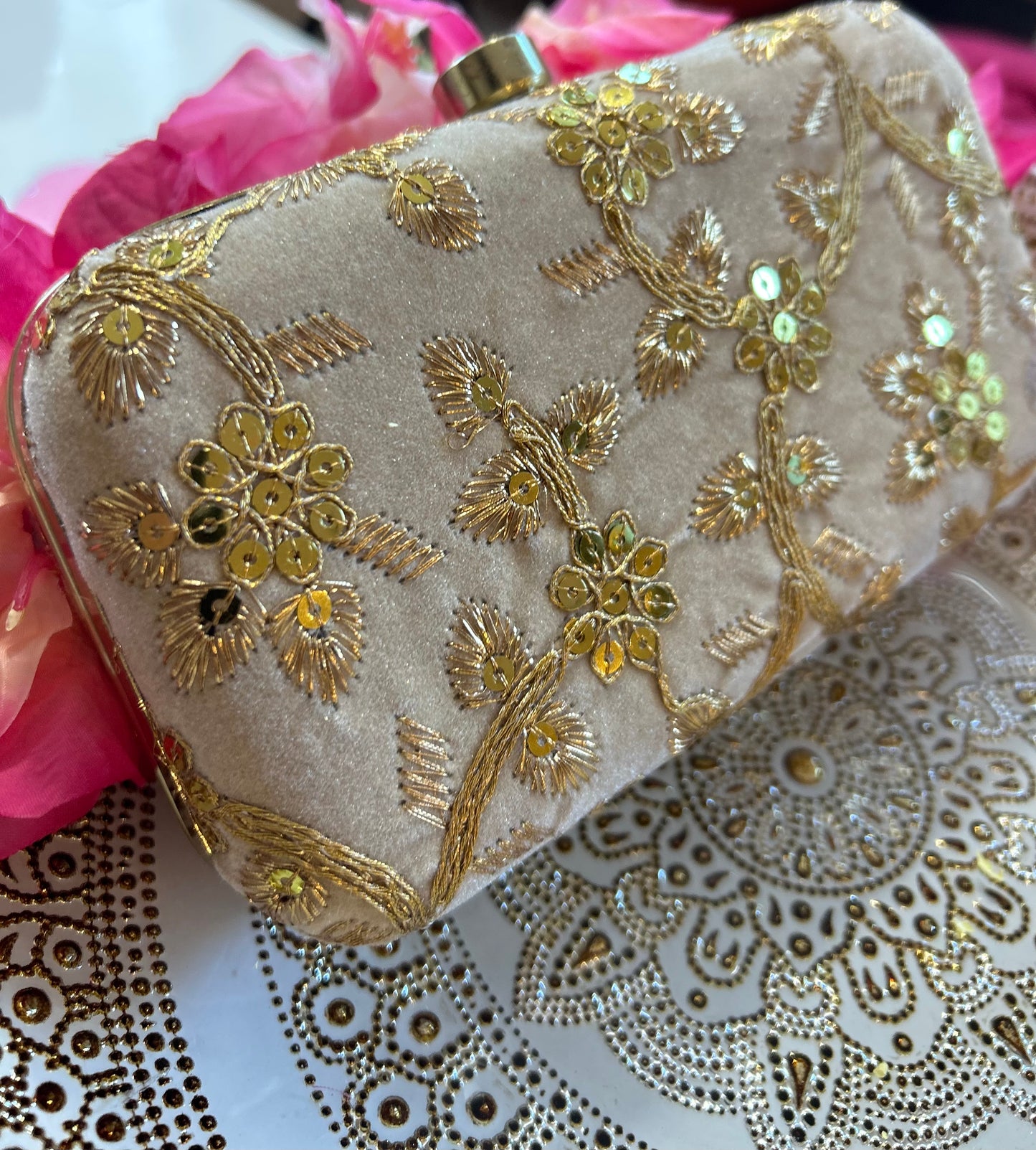 Gold Sequin Clutch