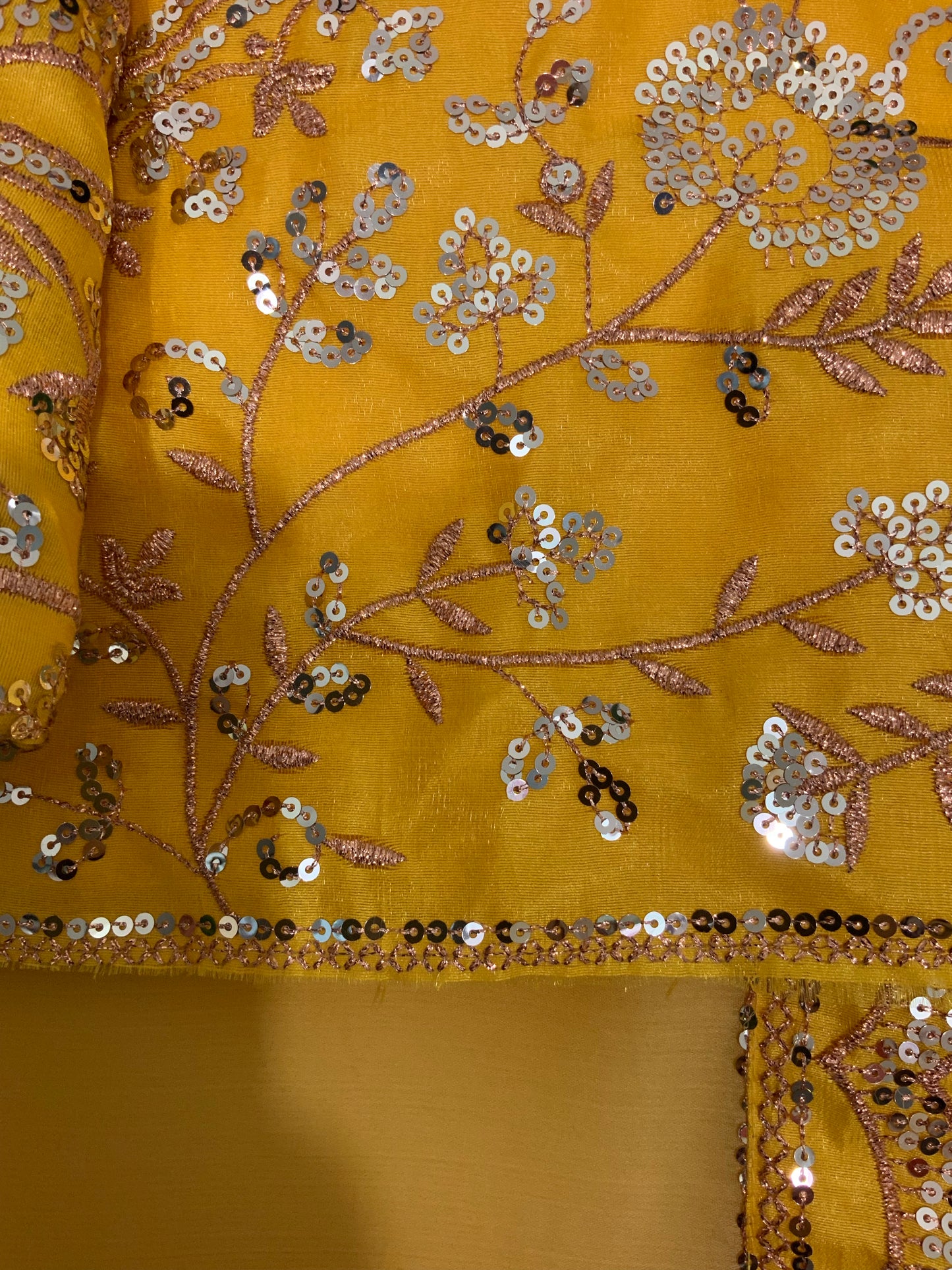 Yellow Georgette Saree with Heavy Embroidered Blouse