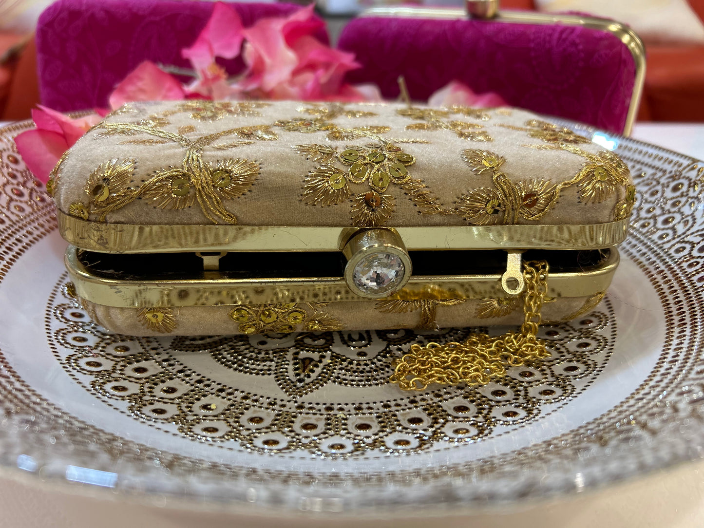 Gold Sequin Clutch